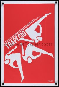 9f0613 TRAPEZE Cuban R1990s cool Niko silkscreen art of three performers over red background!