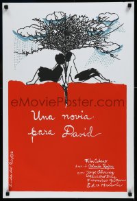 9f0614 UNA NOVIA PARA DAVID Cuban 1987 cool silkscreen art of couple under tree by Zaida Del Rio!