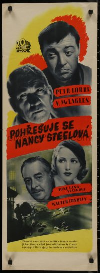 9f0272 NANCY STEELE IS MISSING Czech 12x35 1937 images of Victor McLaglen, Peter Lorre, Connolly & Lang!