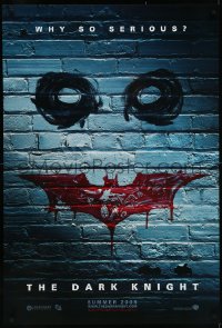 9f0788 DARK KNIGHT teaser 1sh 2008 why so serious? cool graffiti image of the Joker's face!