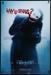 9f0787 DARK KNIGHT teaser DS 1sh 2008 great image of Heath Ledger as the Joker, why so serious?