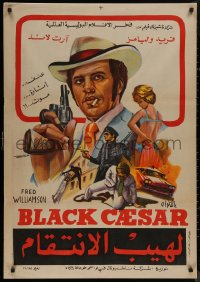 9f0509 BLACK CAESAR Egyptian poster 1978 AIP Williamson different Aziz blaxploitation art!
