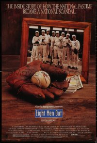 9f0809 EIGHT MEN OUT 1sh 1988 John Sayles, John Cusack, Chicago Black Sox, baseball!