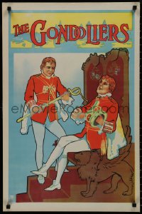 9f0158 GONDOLIERS stage play English double crown 1910s Marco & Giuseppe clean King's sword & crown!