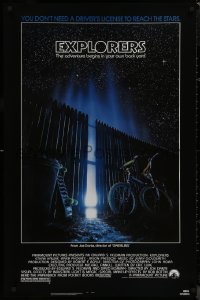 9f0817 EXPLORERS 1sh 1985 directed by Joe Dante, the adventure begins in your own back yard!