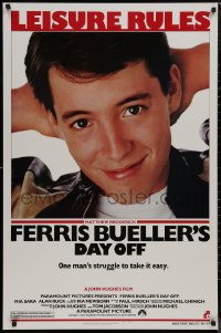 9f0820 FERRIS BUELLER'S DAY OFF 1sh 1986 c/u of Matthew Broderick in John Hughes teen classic!