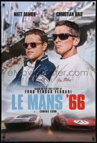 9f0827 FORD V FERRARI style B int'l teaser DS 1sh 2019 Bale, Damon, the American dream, Le Mans '66!