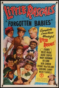 9f0829 FORGOTTEN BABIES 1sh R1952 Our Gang, Spanky, Farina, Buckwheat, Little Rascals!