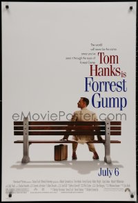 9f0830 FORREST GUMP advance DS 1sh 1994 Tom Hanks sits on bench, Robert Zemeckis classic!