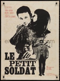 9f0451 LE PETIT SOLDAT French 24x32 1963 Jean-Luc Godard, Anna Karina, Michel Subor!