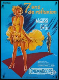 9f0459 SEVEN YEAR ITCH French 23x31 R1980s best art of Marilyn Monroe's skirt blowing by Grinsson!