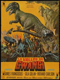 9f0463 VALLEY OF GWANGI French 23x30 1969 Ray Harryhausen, cowboys vs dinosaurs by Mascii!