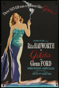 9f0001 GILDA S2 poster 2000 classic art of sexy smoking Rita Hayworth in sheath dress!