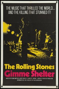 9f0846 GIMME SHELTER 1sh 1971 Rolling Stones out of control rock & roll concert!