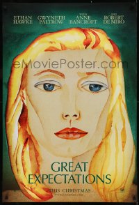 9f0857 GREAT EXPECTATIONS teaser DS 1sh 1998 close-up artwork of Gwyneth Paltrow, Dickens!