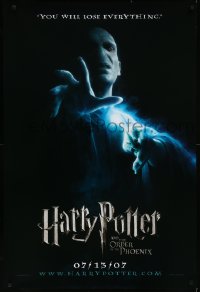 9f0875 HARRY POTTER & THE ORDER OF THE PHOENIX teaser DS 1sh 2007 Ralph Fiennes as Lord Voldemort!