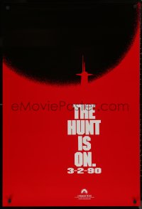 9f0896 HUNT FOR RED OCTOBER teaser 1sh 1990 Russian submarine captain Sean Connery, hunt is on!