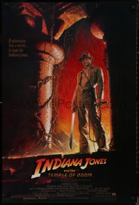 9f0907 INDIANA JONES & THE TEMPLE OF DOOM 1sh 1984 adventure is Harrison Ford's name, Wolfe art!