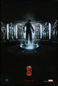 9f0919 IRON MAN 3 teaser DS 1sh 2013 cool image of Robert Downey Jr & many suits!