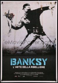 9f0376 BANKSY & THE RISE OF OUTLAW ART Italian 1sh 2020 art of rioter 'throwing' flowers!