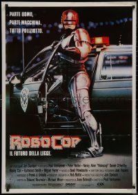 9f0386 ROBOCOP Italian 1sh 1988 Paul Verhoeven, full-length cyborg policeman Peter Weller by Mike Bryan!