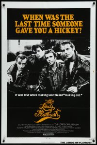 9f0957 LORDS OF FLATBUSH 1sh R1977 cool portrait of Fonzie, Rocky, & Perry as greasers in leather!