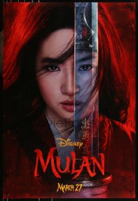 9f0988 MULAN teaser DS 1sh 2020 Walt Disney live action remake, Yifei Liu in the title role w/sword!