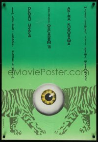 9f0322 DERSU UZALA Polish 23x33 1976 Akira Kurosawa, very strange eyeball tiger art by Jankowska!