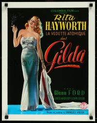 9f0011 GILDA 15x20 REPRO poster 1990s sexy smoking Rita Hayworth full-length in sheath dress!
