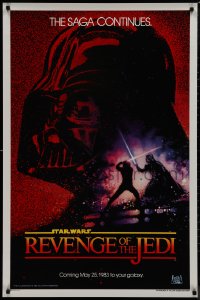 9f1052 RETURN OF THE JEDI dated teaser 1sh 1983 George Lucas' Revenge of the Jedi, Struzan art!