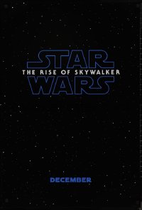 9f1060 RISE OF SKYWALKER teaser DS 1sh 2019 Star Wars, title over black & starry background!