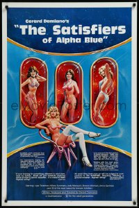 9f1081 SATISFIERS OF ALPHA BLUE 1sh 1981 Gerard Damiano directed, sexiest sci-fi artwork!