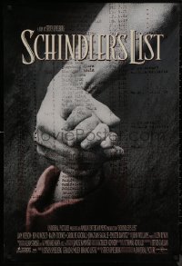 9f1085 SCHINDLER'S LIST int'l DS 1sh 1993 Steven Spielberg World War II classic, Best Picture!