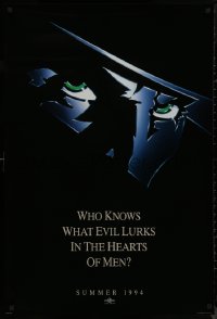 9f1091 SHADOW teaser 1sh 1994 Alec Baldwin knows what evil lurks in the hearts of men!