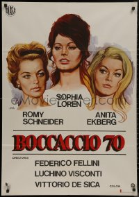 9f0407 BOCCACCIO '70 Spanish 1975 Fellini, sexy Jano art of Schneider, Loren, Ekberg, ultra rare!