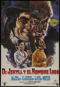 9f0413 DR JEKYLL & THE WEREWOLF Spanish 1972 completely different horror art by Mac Gomez!