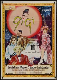 9f0416 GIGI Spanish R1973 art of pretty Leslie Caron by Mauro, Best Director & Best Picture winner!
