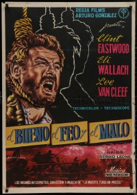 9f0417 GOOD, THE BAD & THE UGLY Spanish 1968 art of Eli Wallach hung by Jean Balonga Cassar!