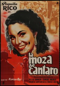 9f0421 LA MOZA DE CANTARO Spanish 1954 striking and wonderful Campos art of sexy Paquita Rico!