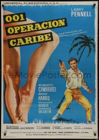 9f0425 OUR MAN IN JAMAICA Spanish 1967 A 001 Operazione Giamaica, secret agent art by Albericio!