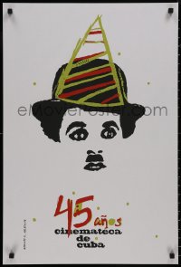 9f0187 45 ANOS CINEMATECA DE CUBA 20x30 Cuban special poster 2004 silkscreen art of Chaplin!