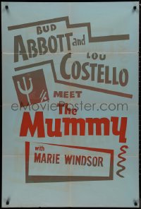 9f0189 ABBOTT & COSTELLO MEET THE MUMMY 28x42 special poster 1960s cool different silkscreen design!