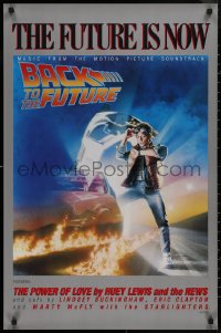 9f0088 BACK TO THE FUTURE 23x35 music poster 1985 art of Michael J. Fox & Delorean by Drew Struzan!