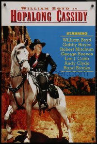 9f0215 HOPALONG CASSIDY 24x36 special poster 1940s western cowboy William Boyd on horseback!