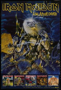9f0094 IRON MAIDEN 24x36 music poster 1986 Live After Death, Riggs art of Eddie rising from grave!