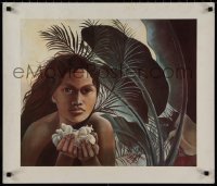 9f0116 JEAN JACK 23x27 art print 1980s-1990s wonderful close-up art of the Hawaiian Girl!