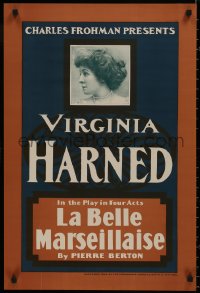 9f0041 LA BELLE MARSEILLAISE 20x29 stage poster 1903 Virginia Harned, produced by Charles Frohman!