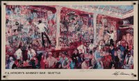 9f0117 LEROY NEIMAN signed 22x38 art print 1980 by the artist, F.X. McRory's Whiskey Bar!