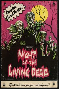 9f0227 NIGHT OF THE LIVING DEAD 11x17 special poster R1978 George Romero zombie classic, New Line!