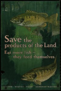 9f0077 SAVE THE PRODUCTS OF THE LAND 20x30 WWI war poster 1918 great Charles Livingston Bull art!